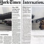 Links die Ausgabe der International New York Times mit Aufmacher über Thailand, rechts die Thailänder Ausgabe mit einem weißen Fleck statt Aufmacher.