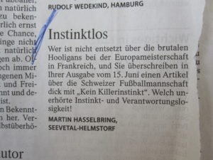 Leserbrief in der FAZ vom 18. Juni